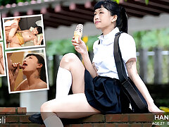 Chinese teen Han Yan gets interviewed &amp; fucked deeply